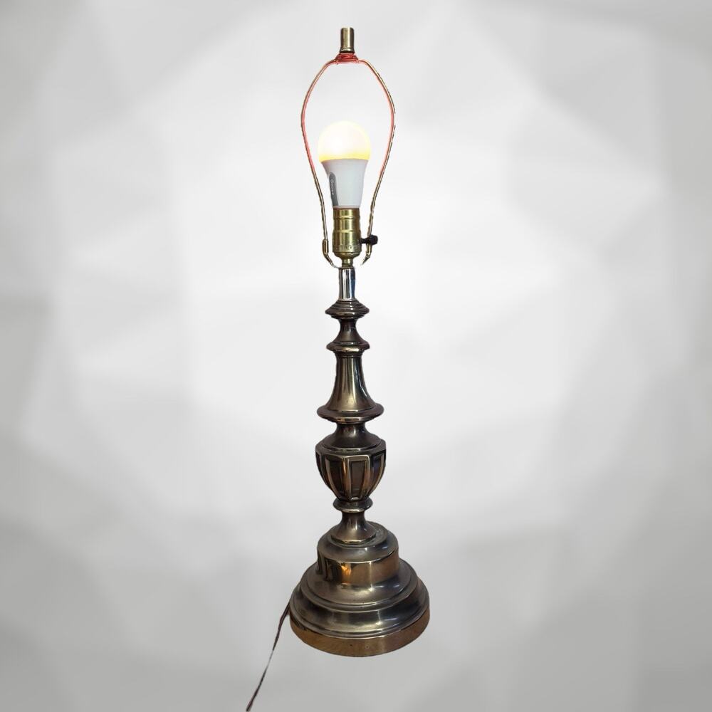 Vintage 70's Heavy Weight Solid Brass MCM Table Lamp 27.5” - Leviton - 👀